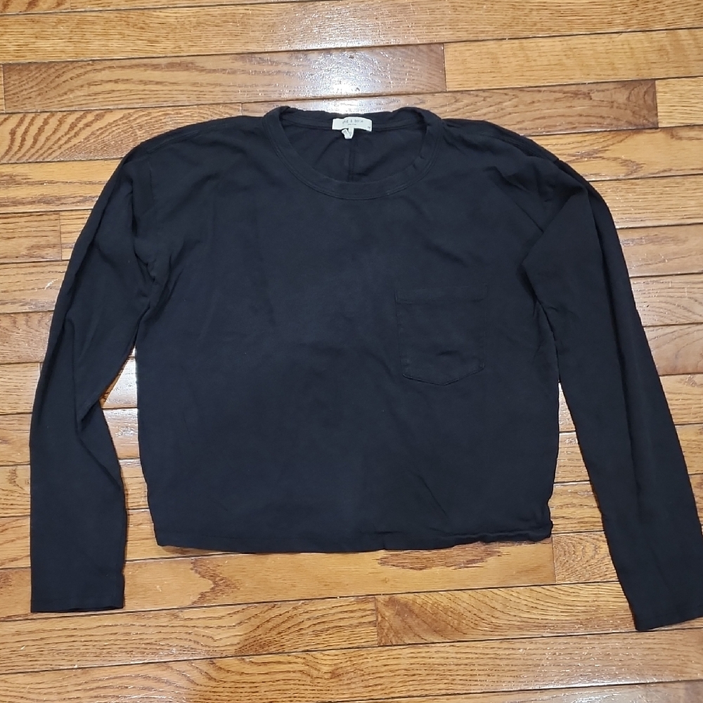 Rag & Bone Charcoal Long Sleeve Top